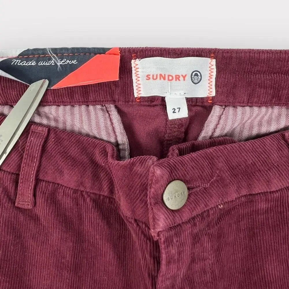 Sundry Leopard-Striped Corduroy Trousers Size 27 - Picture 3 of 7